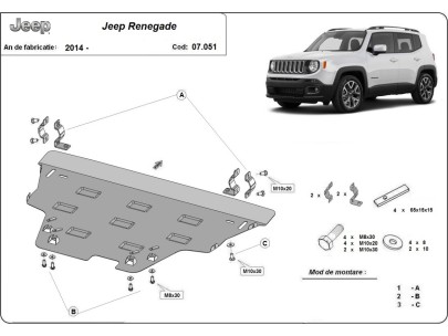 Stalowa Osłona pod silnik Jeep Renegade