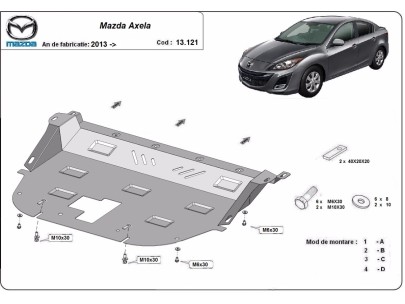 Stalowa Osłona pod silnik Mazda Axela