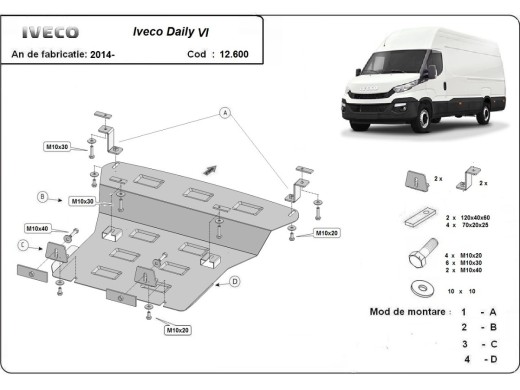 Stalowa Osłona pod silnik Iveco Daily 6