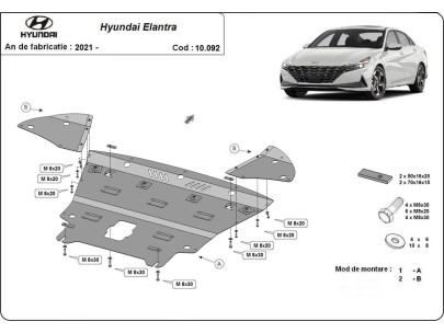 Stalowa Osłona pod silnik Hyundai Elantra