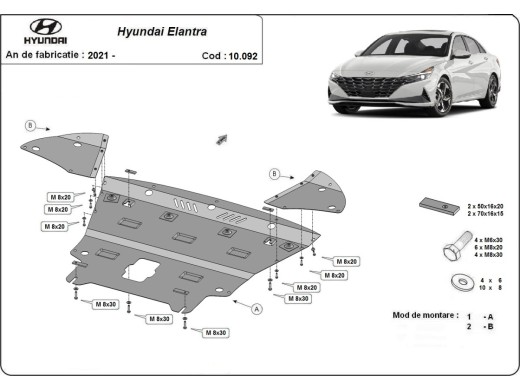 Stalowa Osłona pod silnik Hyundai Elantra