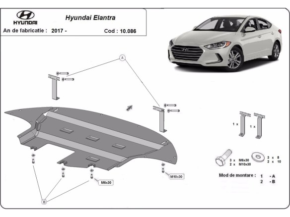 Stalowa Osłona pod silnik Hyundai Elantra