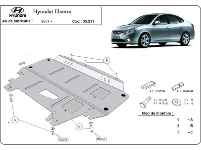 Stalowa Osłona pod silnik Hyundai Elantra 1