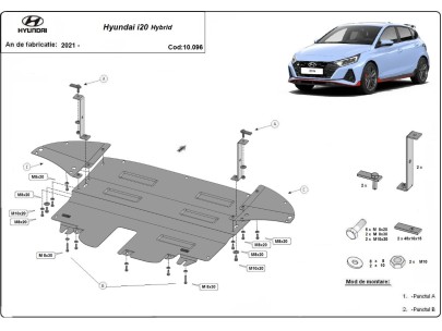 Stalowa Osłona pod silnik Hyundai i20 Hybrid