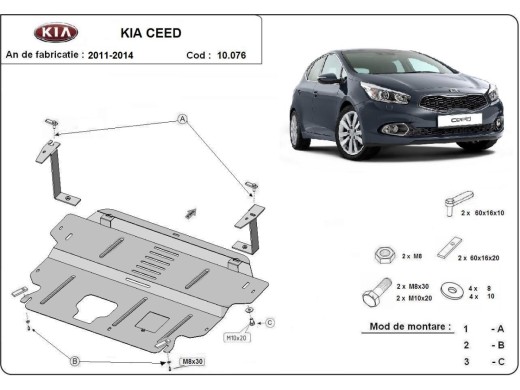 Stalowa Osłona pod silnik Kia Ceed