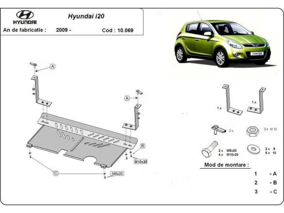 Stalowa Osłona pod silnik Hyundai i 20