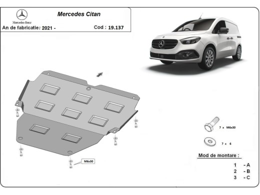 Stalowa Osłona pod silnik Mercedes Citan W420