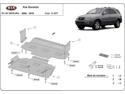 Stalowa Osłona pod silnik Kia Sorento