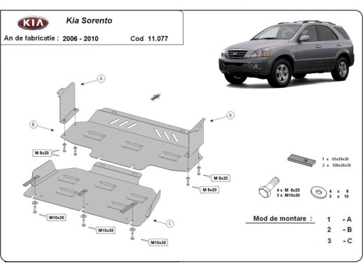 Stalowa Osłona pod silnik Kia Sorento