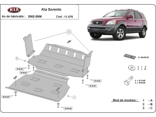 Stalowa Osłona pod silnik Kia Sorento