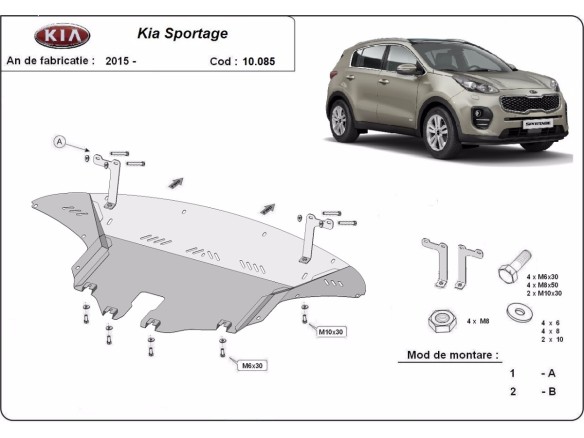 Stalowa Osłona pod silnik Kia Sportage