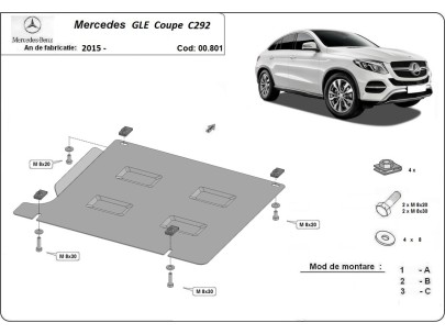 Stalowa Osłona skrzyni biegów Mercedes GLE Coupe C292