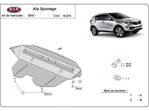 Stalowa Osłona pod silnik Kia Sportage