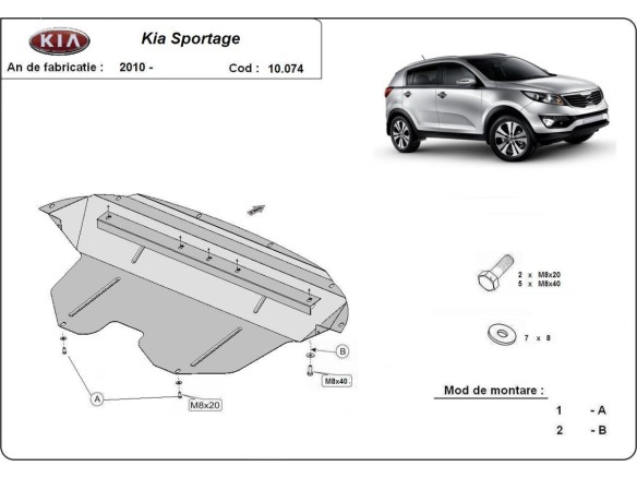 Stalowa Osłona pod silnik Kia Sportage