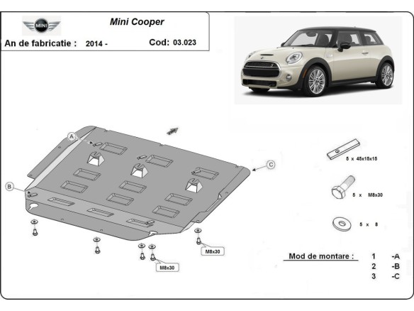 Stalowa Osłona pod silnik Mini Cooper F55/56