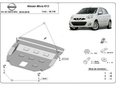 Stalowa Osłona pod silnik Nissan Micra