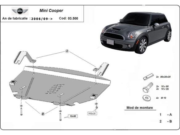 Stalowa Osłona pod silnik Mini Cooper R56