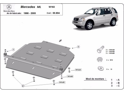 Stalowa Osłona skrzyni biegów Mercedes ML W163