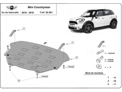 Stalowa Osłona pod silnik Mini Countryman R60