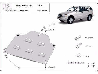 Stalowa Osłona dyferencjału Mercedes ML W163
