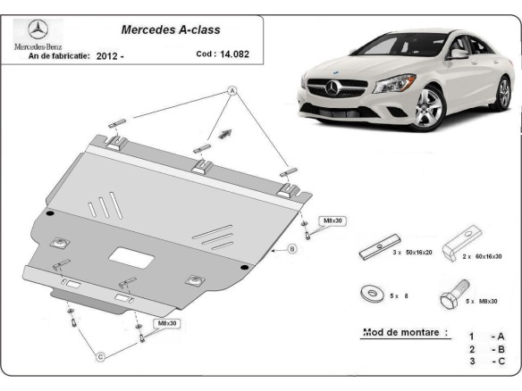 Stalowa Osłona pod silnik Mercedes A-Class W176