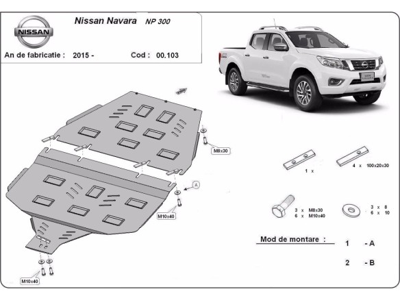 Stalowa Osłona skrzyni biegów Nissan Navara NP300 - D23