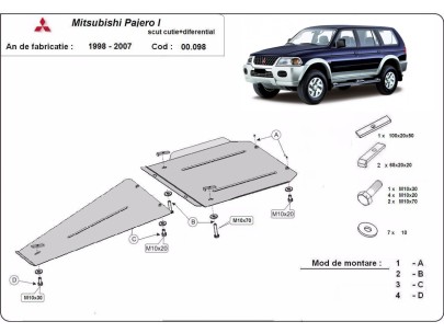 Stalowa Osłona skrzyni biegów i reduktora Mitsubishi Pajero Sport 1