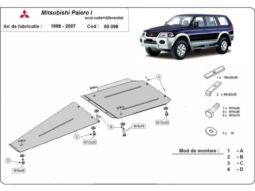 Stalowa Osłona skrzyni biegów i reduktora Mitsubishi Pajero Sport 1