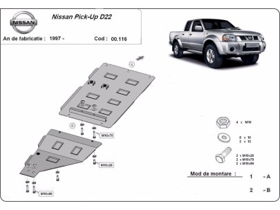 Stalowa Osłona skrzyni biegów Nissan Pick Up