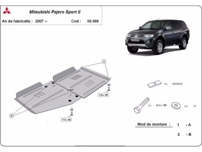 Stalowa Osłona skrzyni biegów  Mitsubishi Pajero Sport 2
