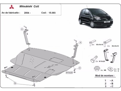 Stalowa Osłona pod silnik Mitsubishi Colt