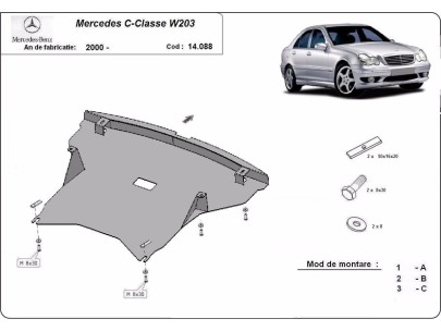 Stalowa Osłona pod silnik Mercedes C-Class W203