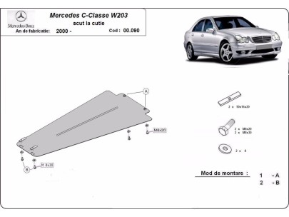 Stalowa Osłona automatycznej skrzyni biegów Mercedes C-Clasee W203