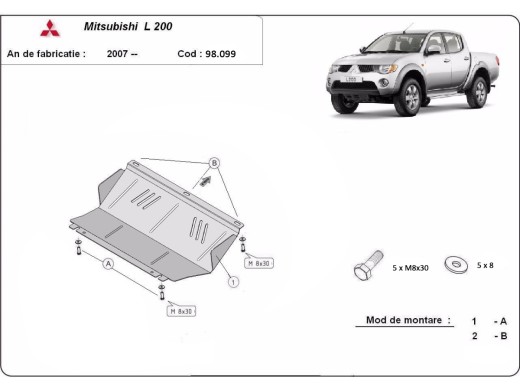 Stalowa osłona chłodnicy Mitsubishi L 200