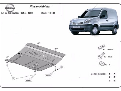 Stalowa Osłona pod silnik Nissan Kubistar