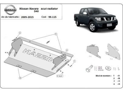 Stalowa Osłona chłodnicy Nissan Navara D40