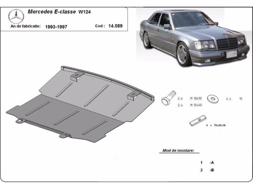 Stalowa Osłona pod silnik Mercedes E-Classe W124 