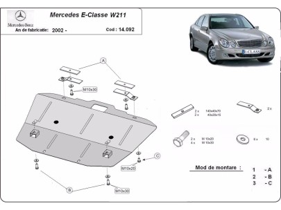 Stalowa Osłona pod silnik Mercedes E-Classe W211