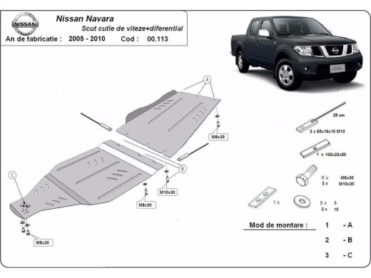 Stalowa Osłona skrzyni biegów  Nissan Navara D40