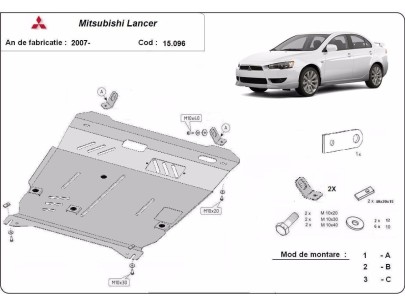 Stalowa Osłona pod silnik Mitsubishi Lancer