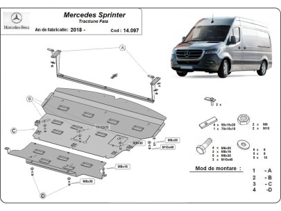 Stalowa Osłona pod silnik Mercedes Sprinter-FWD