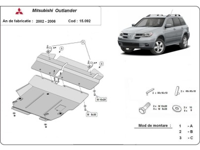 Stalowa Osłona pod silnik Mitsubishi Outlander
