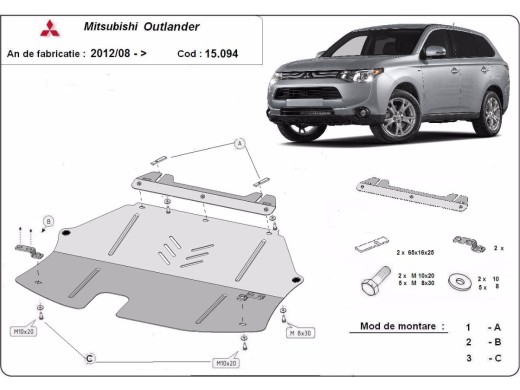 Stalowa Osłona pod silnik Mitsubishi Outlander