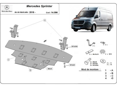 Stalowa Osłona pod silnik Mercedes Sprinter-RWD