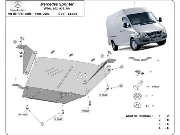 Stalowa Osłona pod silnik Mercedes Sprinter