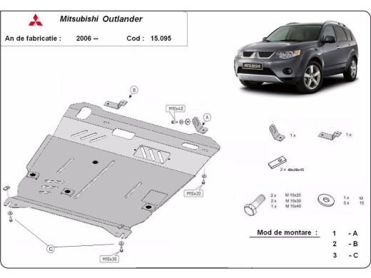 Stalowa Osłona pod silnik Mitsubishi Outlander