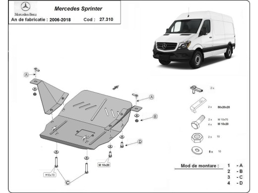 Stalowa Osłona pod silnik Mercedes Sprinter