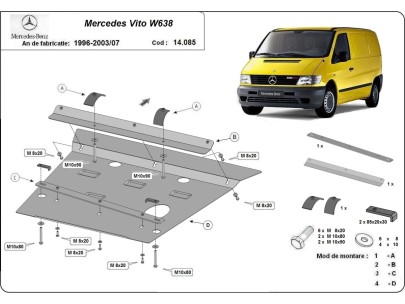 Stalowa Osłona pod silnik Mercedes Vito