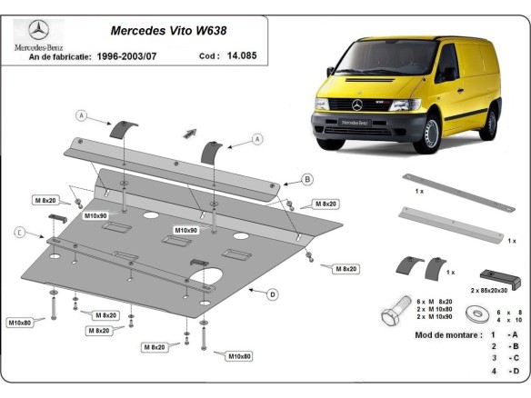 Stalowa Osłona pod silnik Mercedes Vito