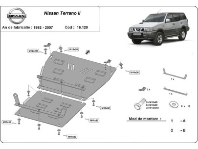 Stalowa Osłona pod silnik Nissan Terrano II 